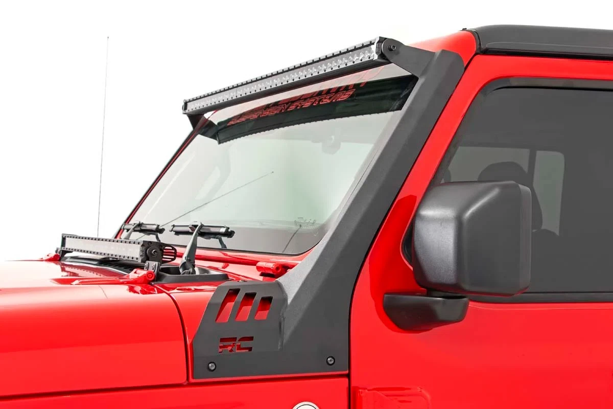 Fits Gladiator JT(18-24) LED Light Windshield 50_ BLK Dual Row Amber DRL 70068